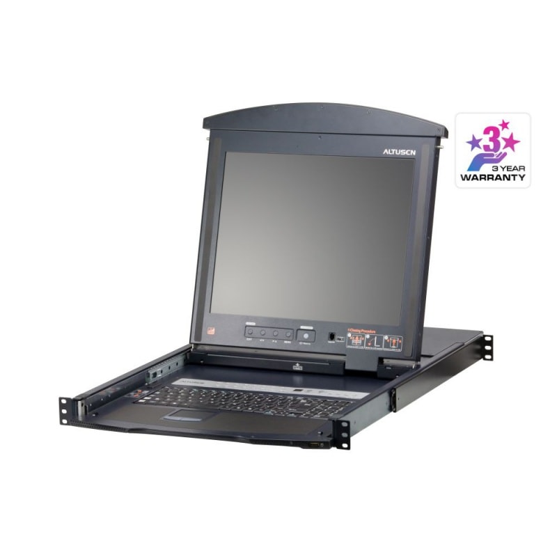 17/19インチ 16ポート カテゴリ5e デュアルスライドLCD KVMドロワー（デイジーチェーンポート搭載） ロングレール KL1516AMJJL