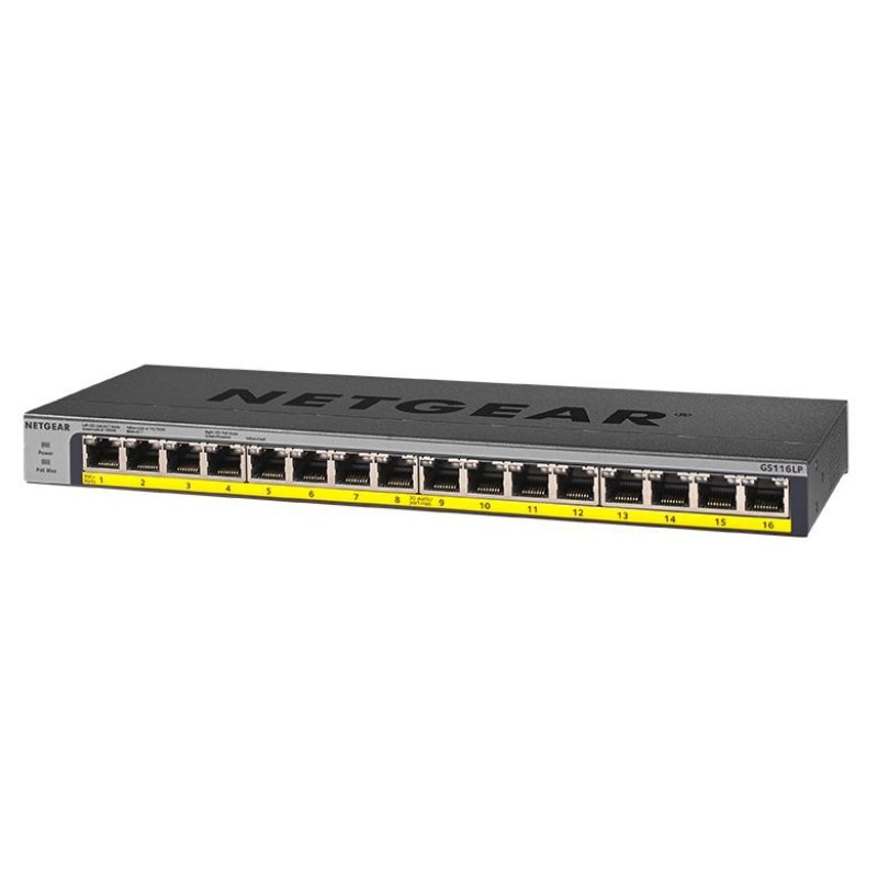 【短納期対応】PoE+対応 (76W) ギガビット16ポート アンマネージスイッチ GS116LP-100AJS