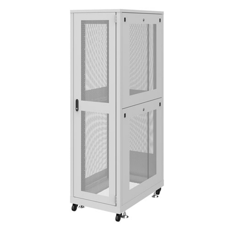 【取り寄せ】 サンワサプライ 19インチサーバーラック メッシュパネル仕様(42U) ライトグレー CP-SVN4210MGYN