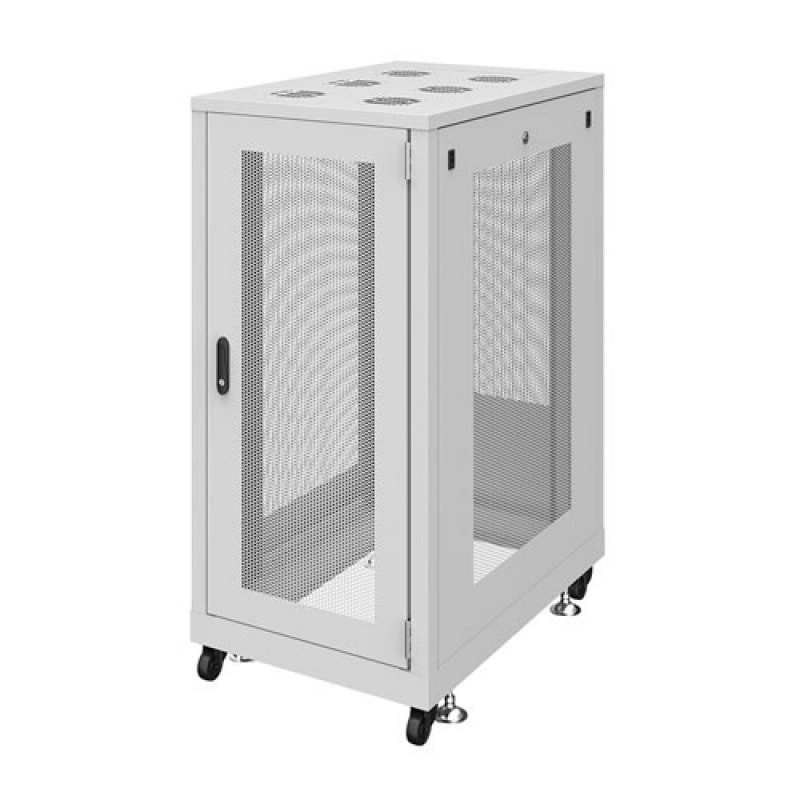 【取り寄せ】 サンワサプライ 19インチサーバーラック メッシュ仕様(24U) D900mm ライトグレー CP-SVN2490MGYN