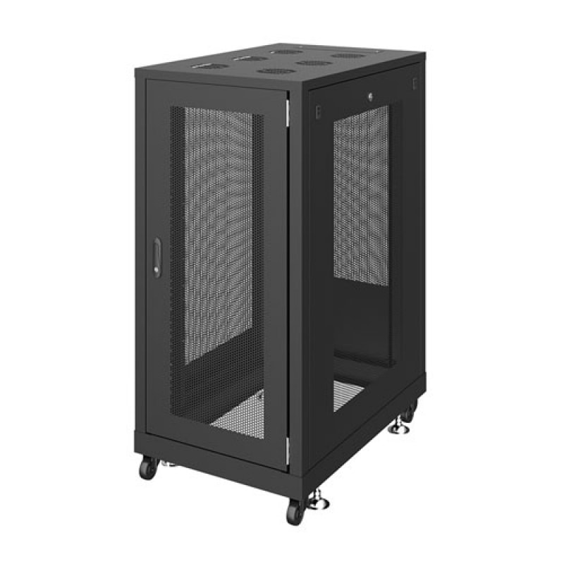 【取り寄せ】 サンワサプライ 19インチサーバーラック メッシュ仕様(24U) D900mm ブラック CP-SVN2490MBKN