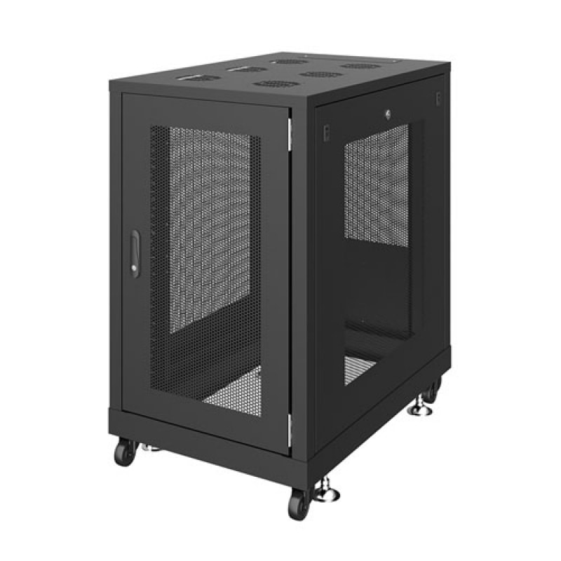 【取り寄せ】 サンワサプライ 19インチサーバーラック メッシュパネル仕様(18U) ブラック CP-SVN1890MBKN