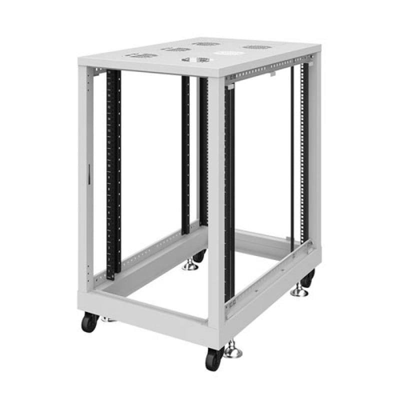 【取り寄せ】 サンワサプライ 19インチサーバーラック パネルなし(18U) ライトグレー CP-SVN1890NPGYN