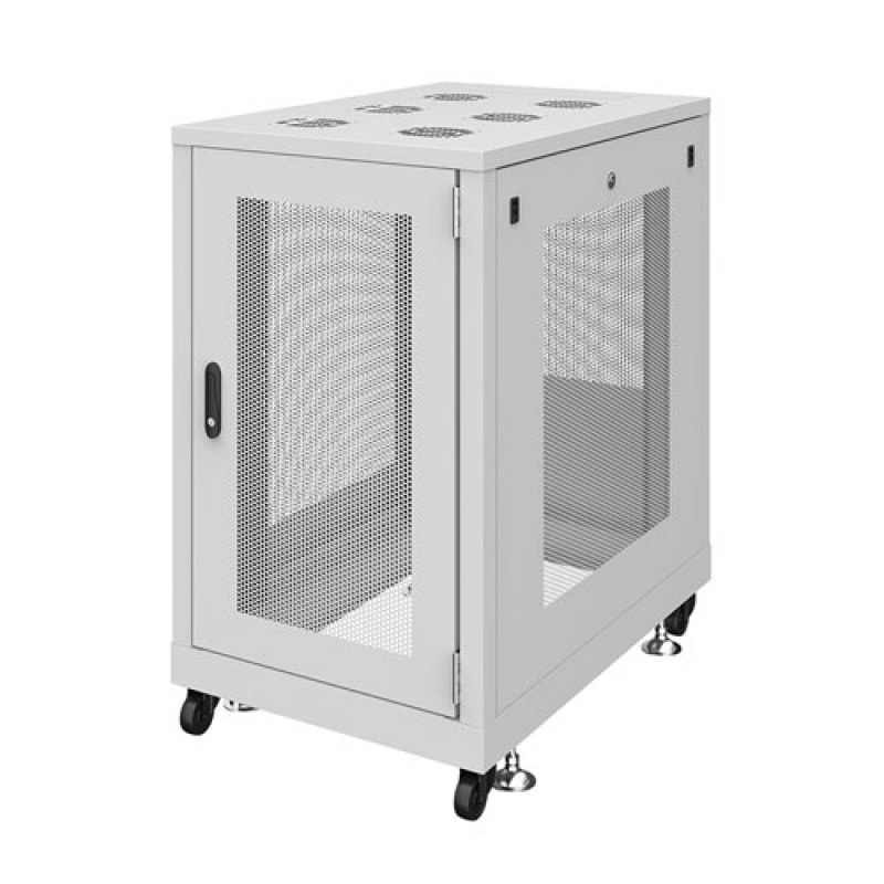 【取り寄せ】 サンワサプライ 19インチサーバーラック メッシュパネル仕様(18U) ライトグレー CP-SVN1890MGYN