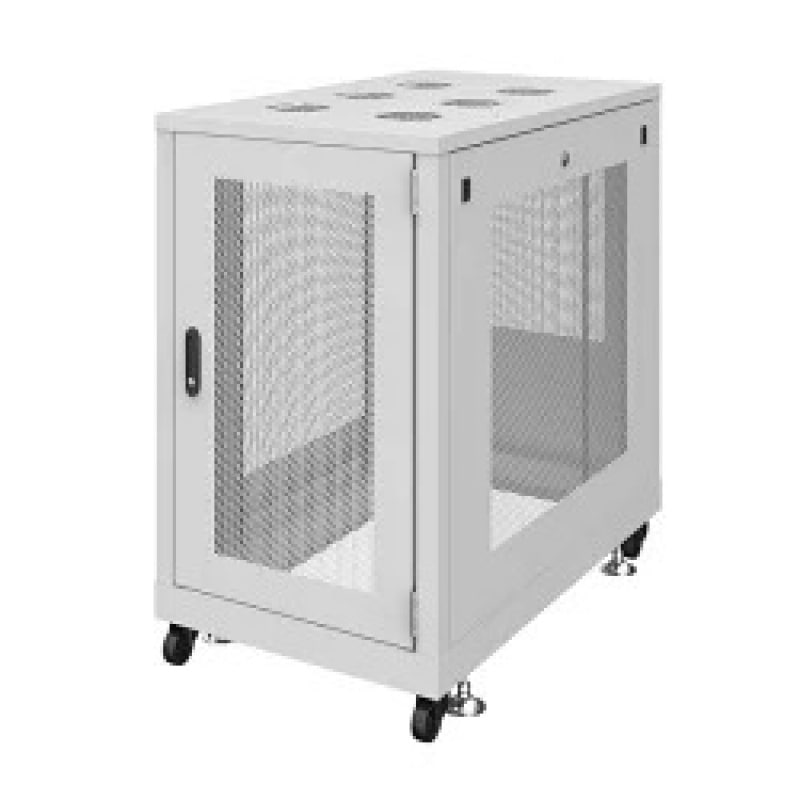 【取り寄せ】 サンワサプライ 19インチサーバーラック メッシュパネル仕様(18U) ライトグレー CP-SVN1810MGYN