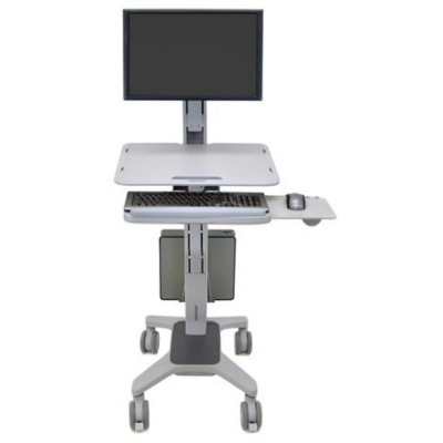 Ergotron WorkFit-C, シングルディスプレイLD 24-198-055 (昇降式/デスクトップPC搭載用カート）