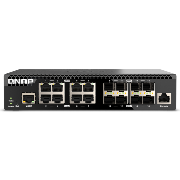 【取り寄せ】QNAP 10GbE SFP+ ｘ8/10GbE x8 マネージドスイッチ QSW-M3216R-8S8T