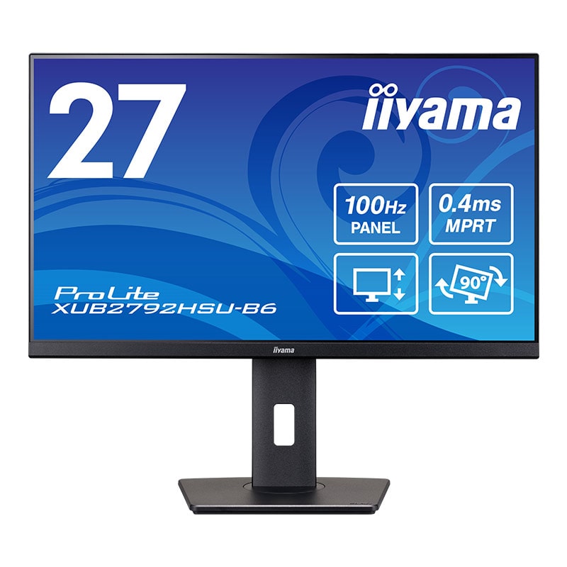 【在庫/短納期モデル】iiyama XUB2792HSU-B6 ProLite (27型ワイド/ケーブル付属/IPS方式パネル/フルHD/HDMI/DisplayPort/ブラック/昇降/回転)