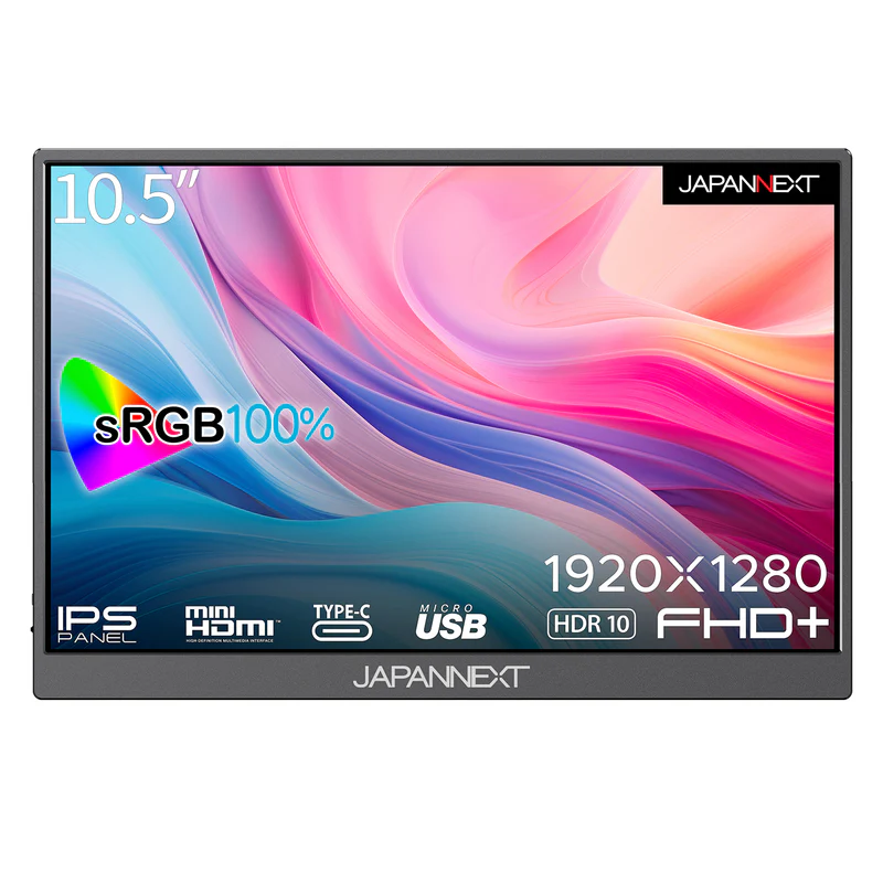 【在庫/短納期モデル】JAPANNEXT JN-MD-IPS105FHDPR 10.5インチ IPS フルHD+ モバイルモニタ ディスプレイ 持ち運び ケース付き OTG対応 SB