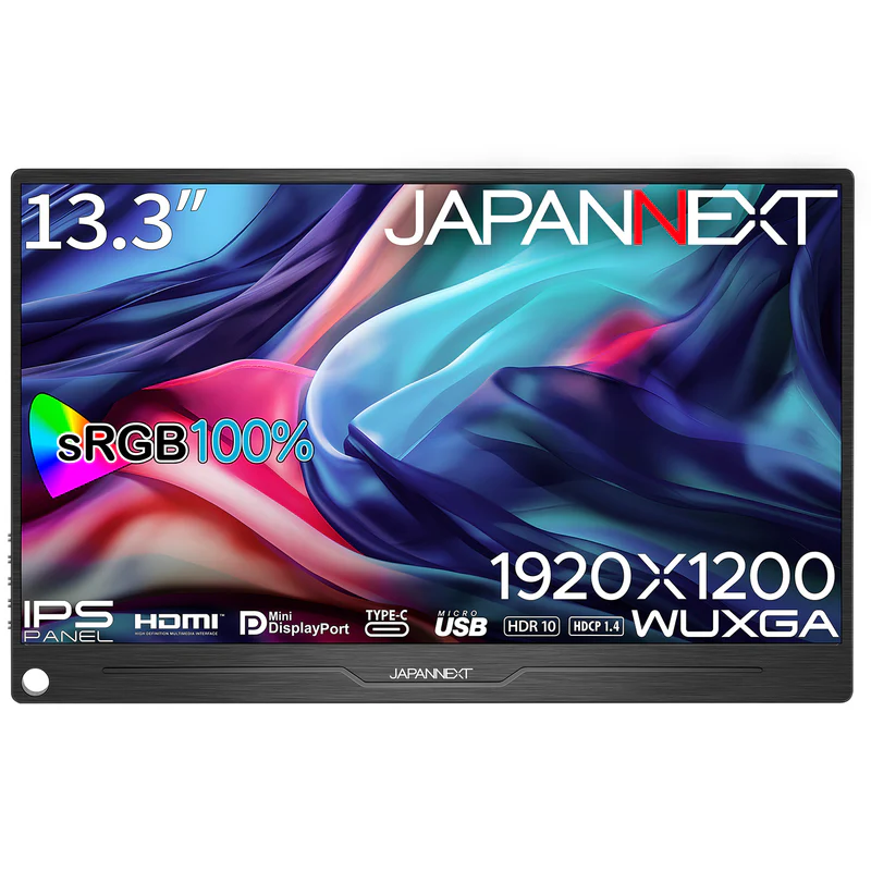 【在庫/短納期モデル】JAPANNEXT JN-MD-IPS133WUXGAR 13.3インチ IPS WUXGA モバイルモニタ ディスプレイ 持ち運び ケース付き OTG対応 SB