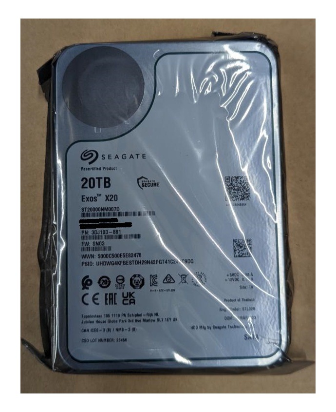 【メーカー再生品】 Seagate EXOS ST20000NM007D 20TB NL-SATA 30日保証