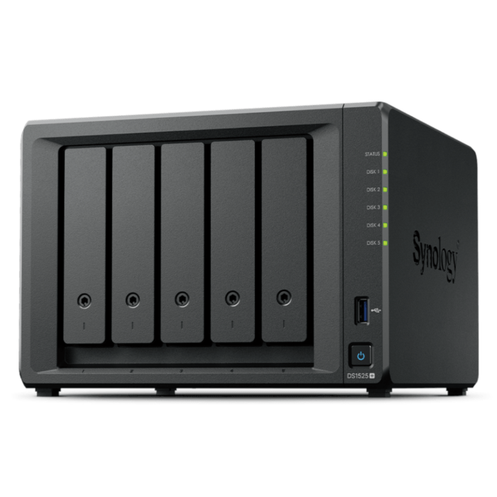 【取り寄せ】 Synology DS1525+ (Ryzen V1500B/16TB×5/タワー) DS1525+8005SYNOS5 【5年翌営業日以降オンサイト】