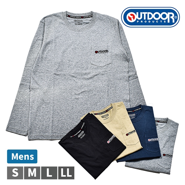 OUTDOOR PRODUCTS ロンT 長袖 Tシャツ トップス メンズ 紳士 胸