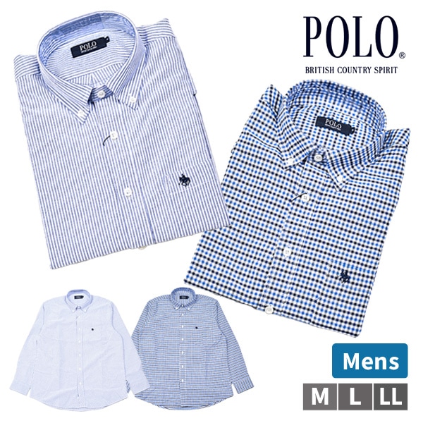 POLO �ݥ� �ܥ�������󥷥�� Ĺµ ����� �ȥåץ� ��� �»� ���ȥ饤�� �����å� �ץ쥼��� ���ե� �ɤ��夦 ���ݥ���� ���� �ɽ� �֥��� M L LL