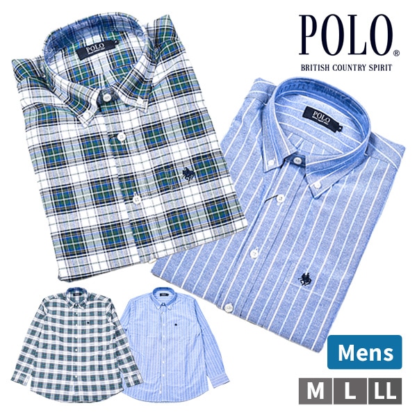 POLO �ݥ� �ܥ�������󥷥�� Ĺµ ����� �ȥåץ� ��� �»� ���ȥ饤�� �����å� �ץ쥼��� ���ե� �ɤ��夦 ���ݥ���� ���� �ɽ� �֥��� M L LL