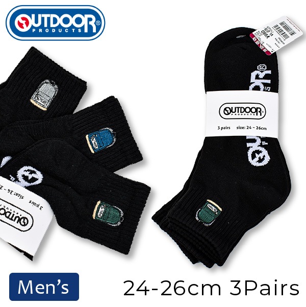 OUTDOOR(�����ȥɥ��ץ�������) ���� ��� 3­�� 2���ޤǥ᡼���ز� ���ˡ��������å��� ���硼�� �� 3P 24 25 26 24-26cm �ɽ�