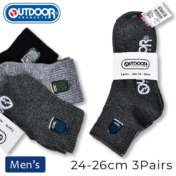 OUTDOOR(�����ȥɥ��ץ�������) ���� ��� 3­�� 2���ޤǥ᡼���ز� ���ˡ��������å��� ���硼�� �� ���졼 ���㥳���� 3P 24 25 26 24-26cm �ɽ�