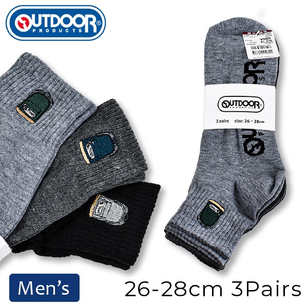 OUTDOOR(�����ȥɥ��ץ�������) ���� ��� 3­�� 2���ޤǥ᡼���ز� ���ˡ��������å��� ���硼�� �� ���졼 ���㥳���� 3P 26 27 28 26-28cm �ɽ�