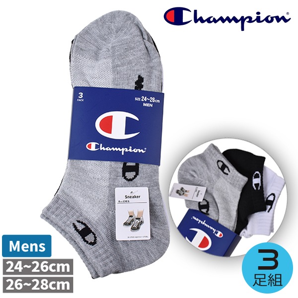 Champion �����ԥ��� ���� ���å��� ��� �»� 3­�� ���ˡ������� ���ˡ��������å��� ���硼�� 8cm������ �� ���졼 �ۥ磻�� �������륽�å��� 3P 24-26cm 26-28cm ����
