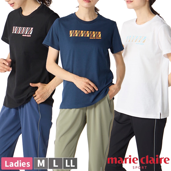 ��ǥ����� �ؿ� marie claire sport �ޥꥯ�졼�� ���ݡ��� Ⱦµ T����� �ȥåץ� �ޥꥯ�� M L LL �֥��� �ץ��� ��1���ޤǥ᡼���زġ� 416-902