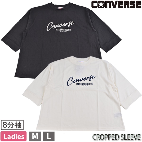 ����С��� converse �ؿ� ��ǥ����� �����åץɥ��꡼�� 8ʬµ µû�� T����� �ȥåץ� ����T ���åȥ��� M L CROPPED SLEEVE ��ä��� �η����С� ��1���ޤǥ᡼���زġ�