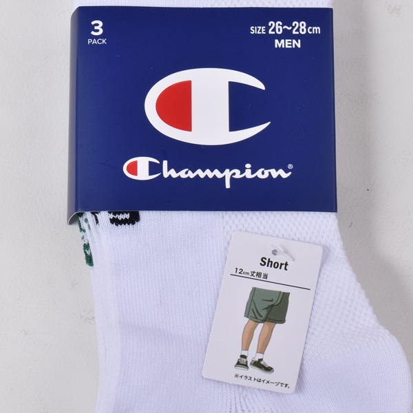 Champion �����ԥ��� ���� ���å��� ��� �»� 3­�� ���硼�ȥ��å��� ���硼�Ⱦ� 12cm������ �ۥ磻�� �򷤲� �������륽�å��� 3P 24-26cm 26-28cm ���� �̶� �̳�