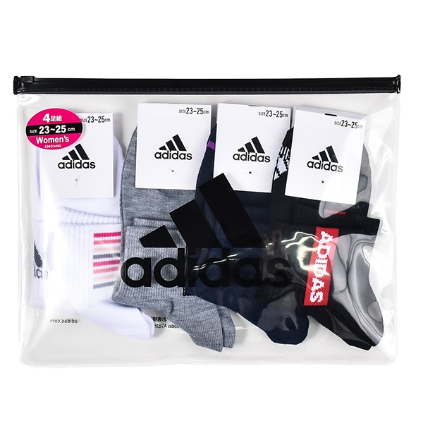 �ؿ� ��ǥ����� ���ǥ����� adidas ���硼�Ⱦ� ���� ���å��� 4­���å� ʡ�� �ϥåԡ��Хå� 23-25cm 4­�� 1���ޤǥ᡼���ز�