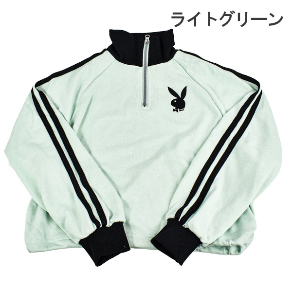 PLAYBOY プレイボーイ ハーフZIP トレーナー スウェット 長袖