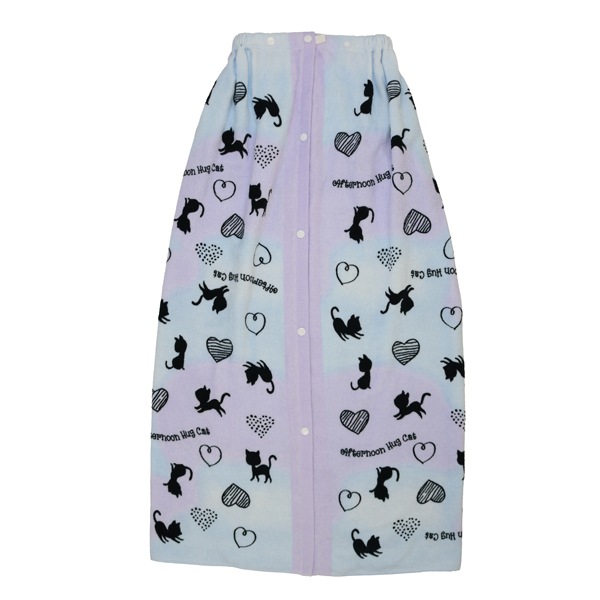 ラップタオル 100x120cm ねこ 綿100% 小学生 高学年 中学生 女の子 制