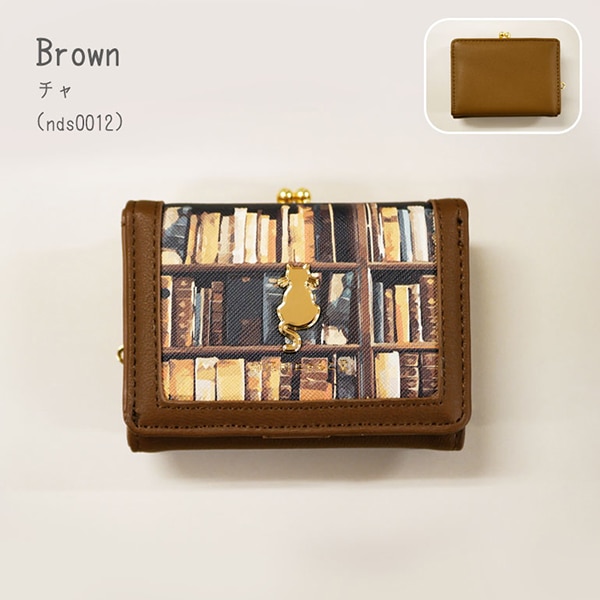 神保町にゃんこ堂 財布 サイフ 三つ折り 3つ折り 猫 ねこ ネコ がま口