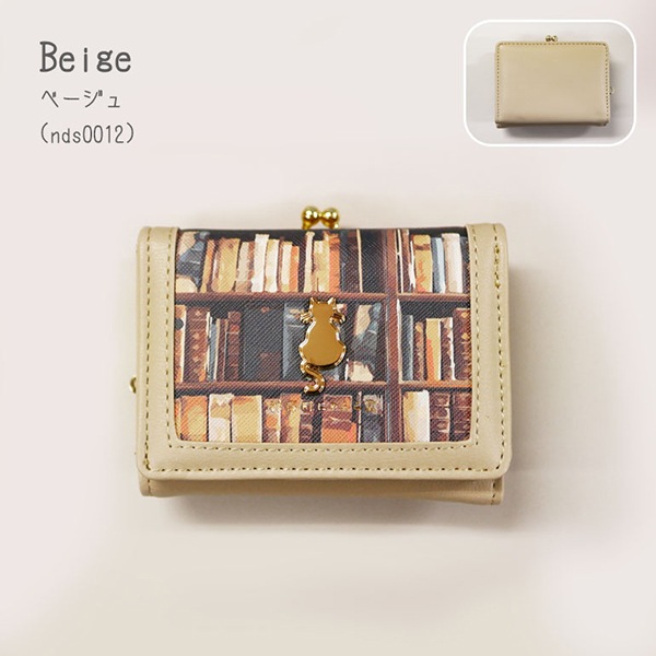 神保町にゃんこ堂 財布 サイフ 三つ折り 3つ折り 猫 ねこ ネコ がま口