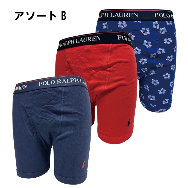 POLO RALPH LAUREN �ݥ� ���ե������ �ܥ������ѥ�� 3�祻�å� ���åȥ� ��� �֥��� ���� �ѥ�� ����ʡ� 3�ѥå� �»� ���� S M L ��