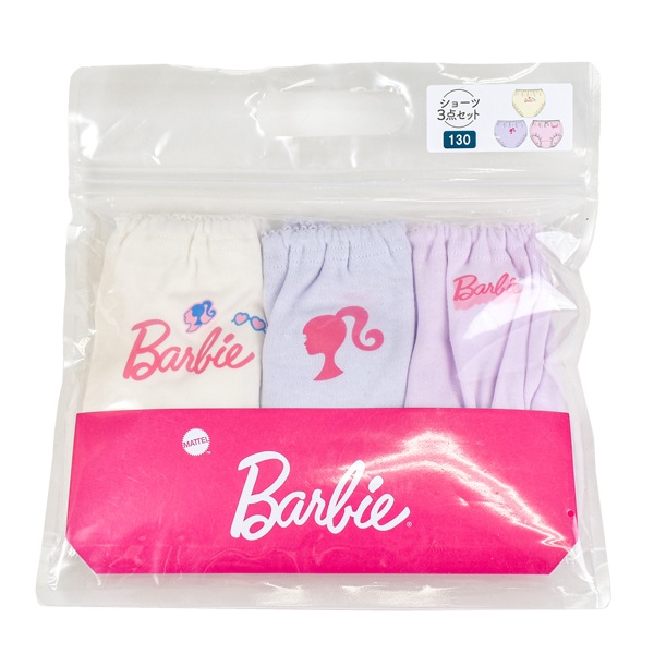 値下☆②ポーセラーツ　転写紙　Barbie福袋　セット売り　バービー ガールズ Barbie バービー ショーツ 3枚セット 福袋 ハッピーバッグ