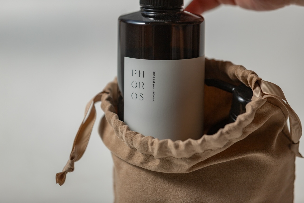 ベロア巾着(ベージュ)