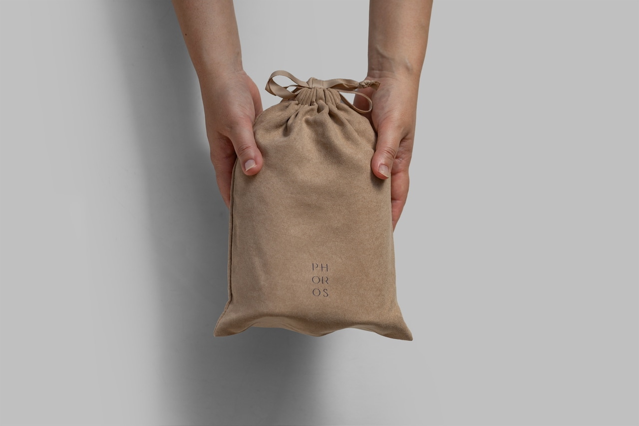 ベロア巾着(ベージュ)