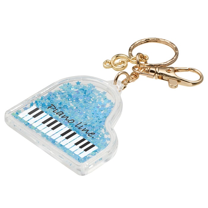 ピアノライン チャームキーホルダー（グランドピアノ）ブルー｜ピアノ