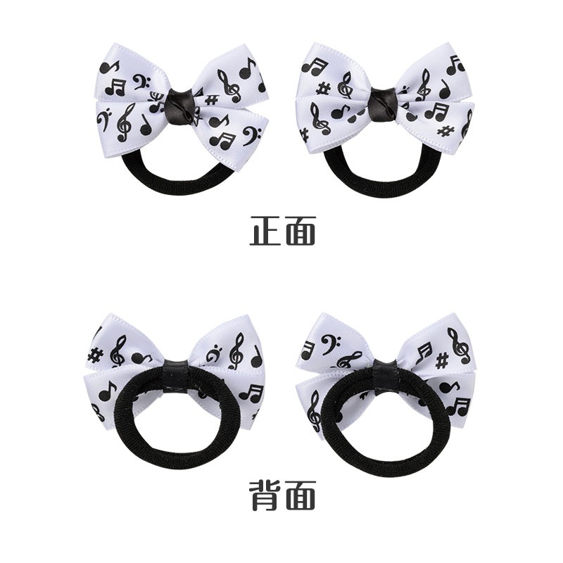 A29.mimikids♡ハンドメイド 音符 ピアノ 白黒 モノクロ ヘアゴム A29.mimikids♡ハンドメイド 音符 ピアノ 白黒 モノクロ ヘアゴム