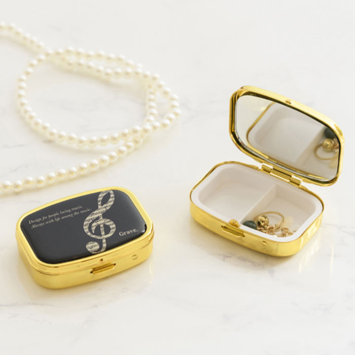 豊岡クラフト 森林楽 ミラー付き アクセサリー ケース 宝石箱 (極美品) ジュエリーボックス ビーズ 刺繍 ケース （ ジュエリーケース