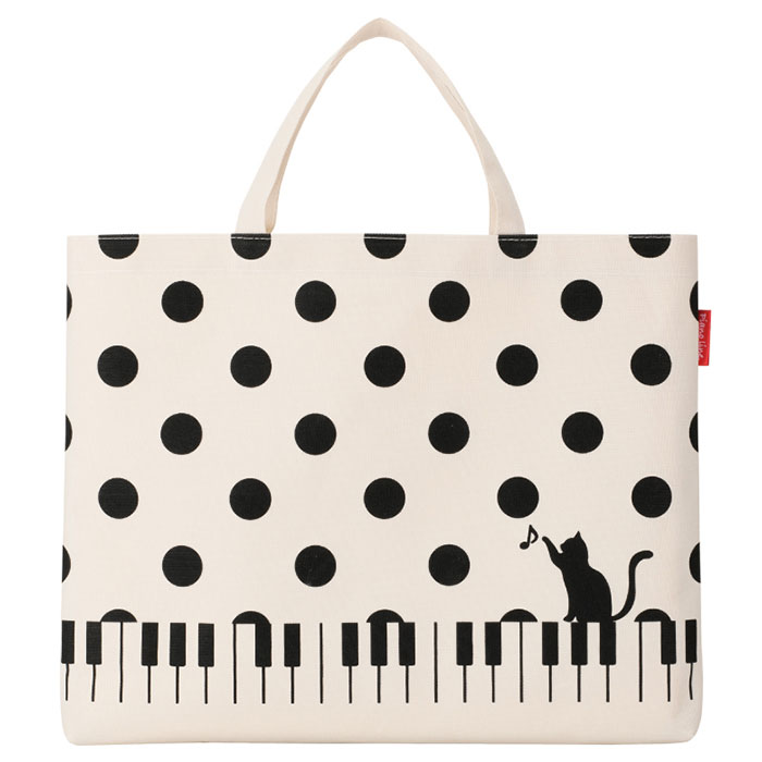 ピアノライン レッスンバッグ（ねこと水玉）｜ピアノライン(Piano line