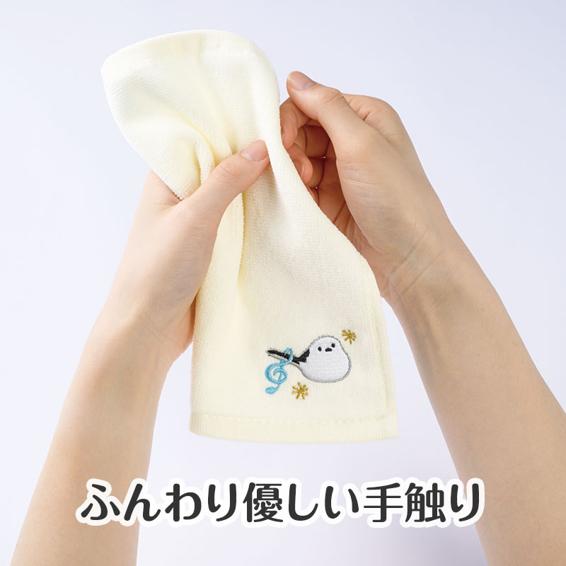 トリル♪シマエナガ 刺繍タオル｜ピアノライン(Piano line)はピアノ