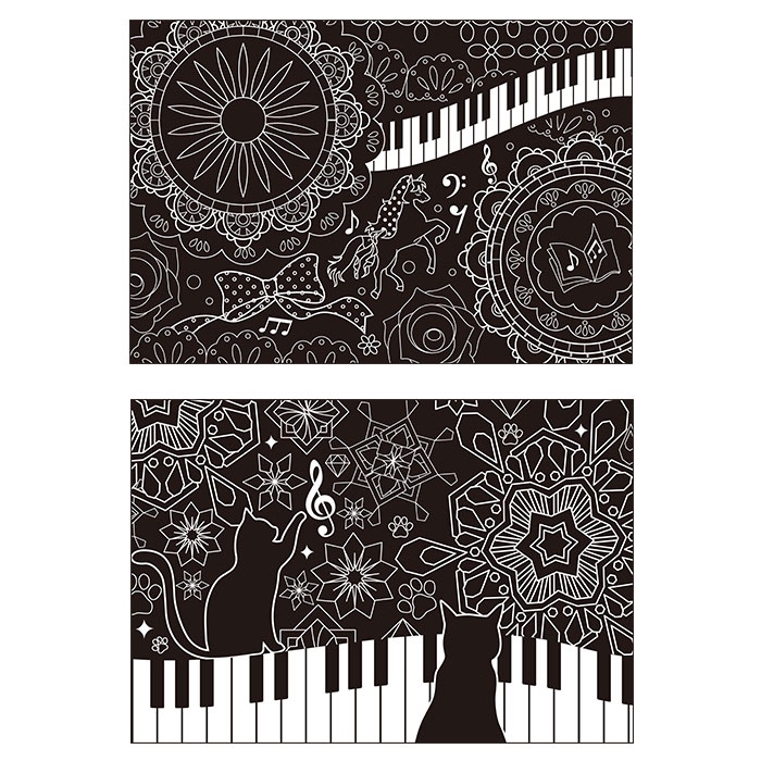 ピアノライン スクラッチアート（5枚組）｜ピアノライン(Piano line