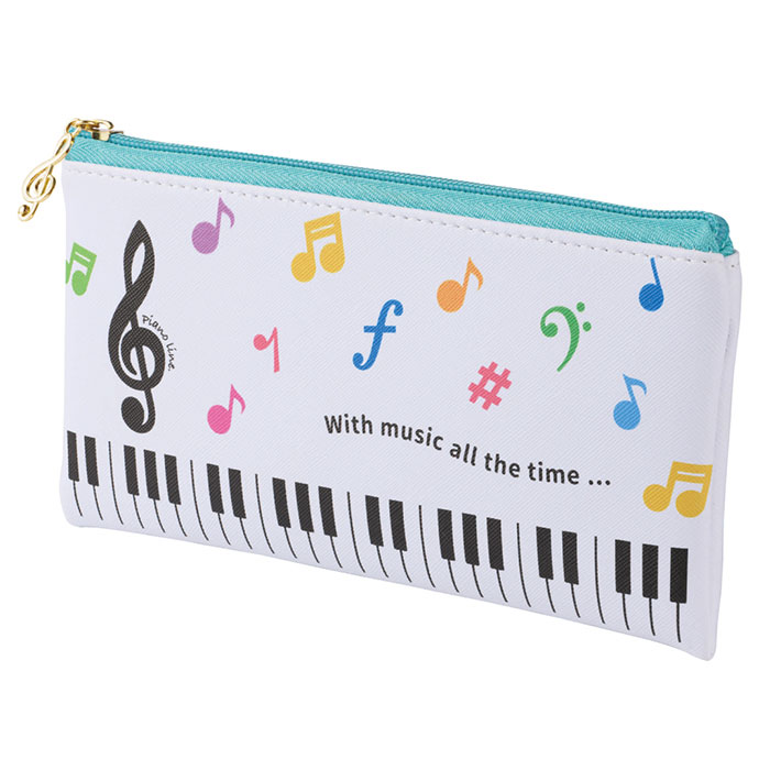 ピアノライン フラットペンポーチ（カラフル音符）｜ピアノライン