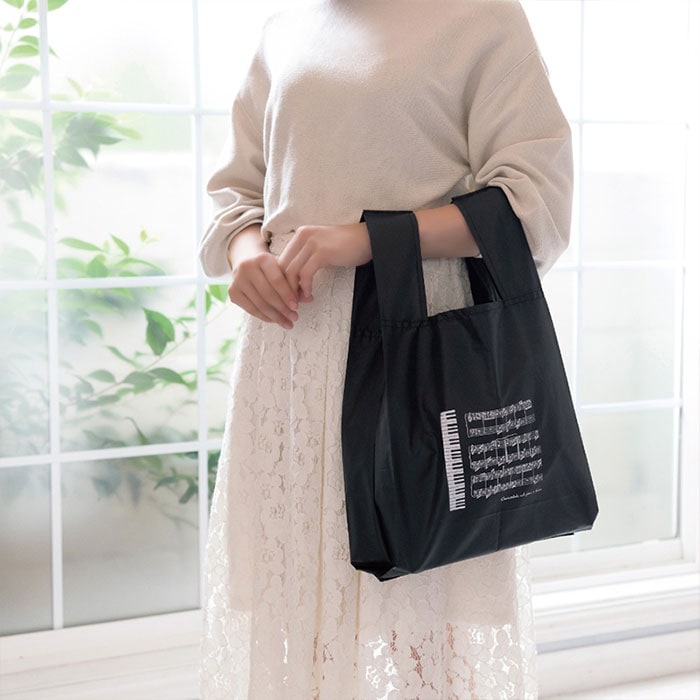 ピアノライン ポケット収納エコバッグ（ミニ鍵盤）｜ピアノライン