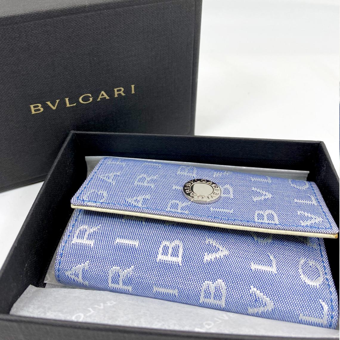 新品未使用品　箱付き　BVLGARI ブルガリ　6連キーケース　キャンバス生地 BVLGARI ブルガリ 6連キーケース キャンバス生地 管理番号：6837