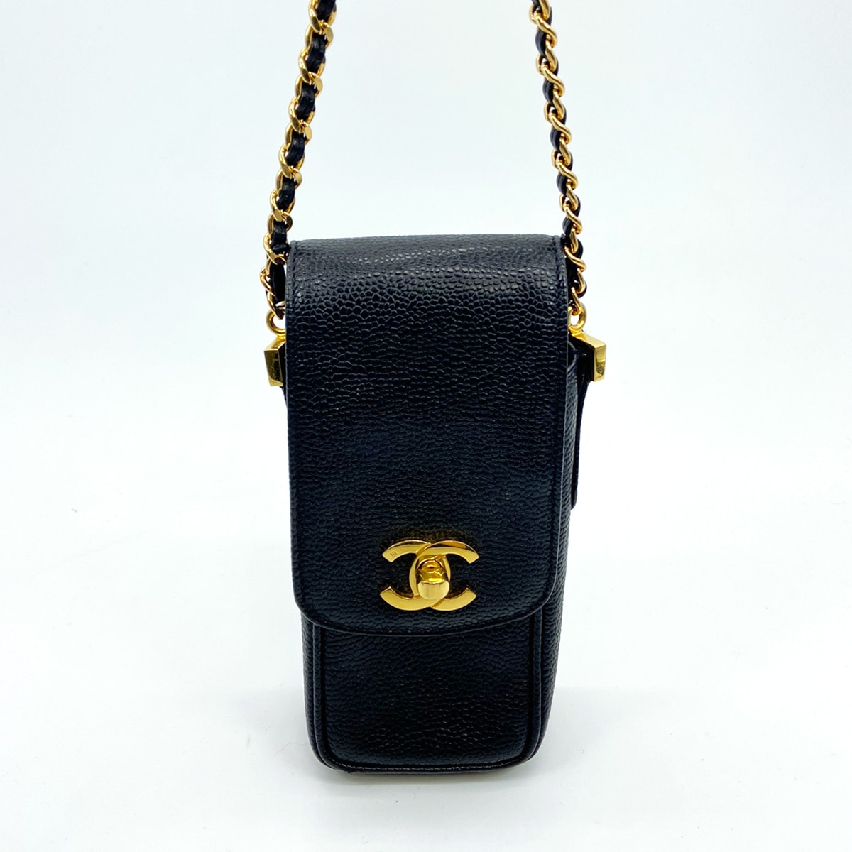 CHANEL シャネル ヴィンテージ チェーン ポシェット ショルダーバッグ スマホケース キャビアスキン ココマーク レザー 管理番号：3154 000000000354_rmREUBE.jpg