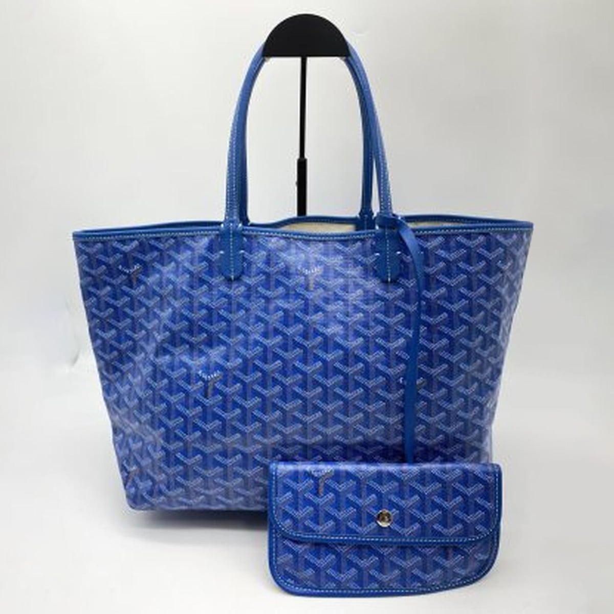 GOYARD ゴヤール サンルイPM トートバッグ ブルー ポーチ付き 管理番号