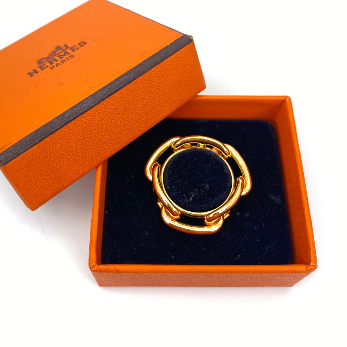 HERMES エルメス シェーヌダンクル スカーフリング ゴールド GP