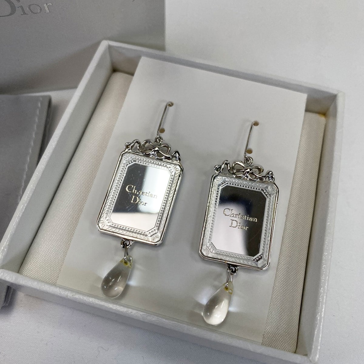 Dior ディオール ピアス ミラーフレーム ドロップピアス しずく