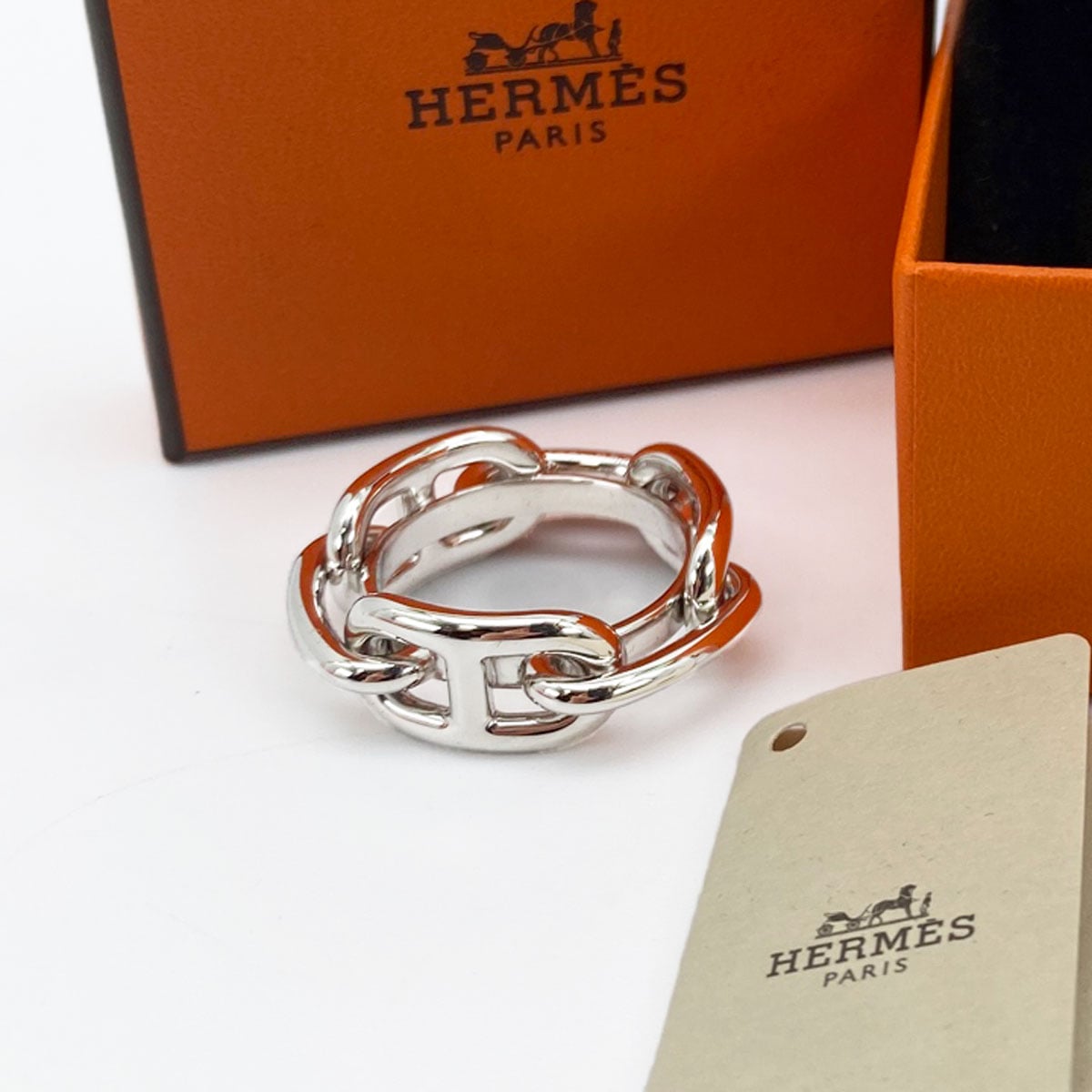 HERMES メタル シェーヌダンクル スカーフリング シルバー 9383 HERMES エルメス メタル シェーヌダンクル スカーフリング