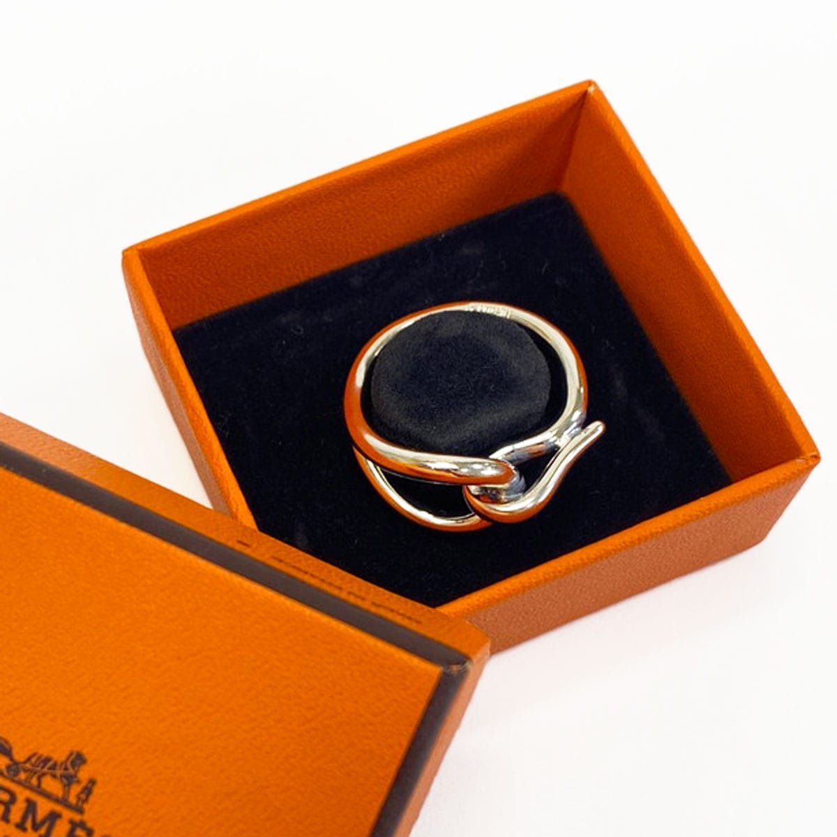 エルメス コードH スカーフリング シルバー HERMES エルメス スカーフリング カレ90用 レガート(レガット